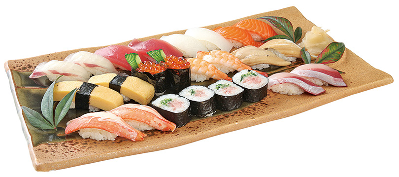 大皿寿司(2～3人前)　4,000円　<br>※季節により魚種が異なります。
