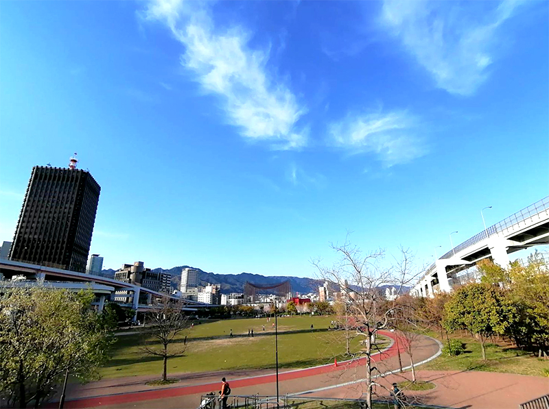 芝生と空が広がる みなとのもり公園 ライフスタイル 神戸 姫路 阪神淡路の観光 グルメサイト Ichibankobe イチバンコウベ