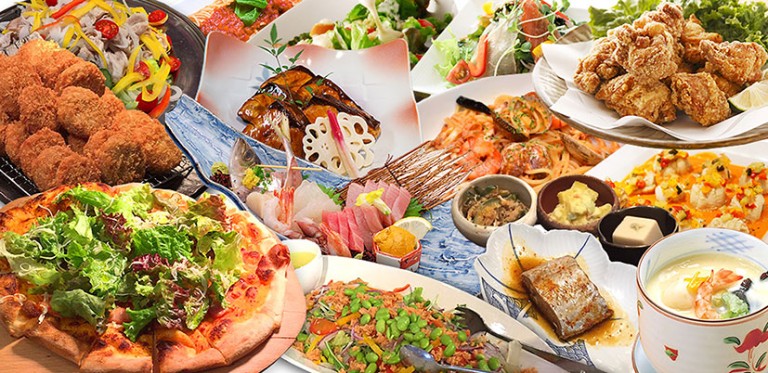 You can enjoy an all-you-can-eat menu with more than 60 kinds of Japanese, Western, and Chinese dishes.